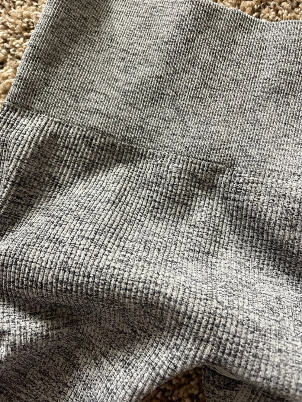 Grey Ribbed Leggings - Picture 2 of 2